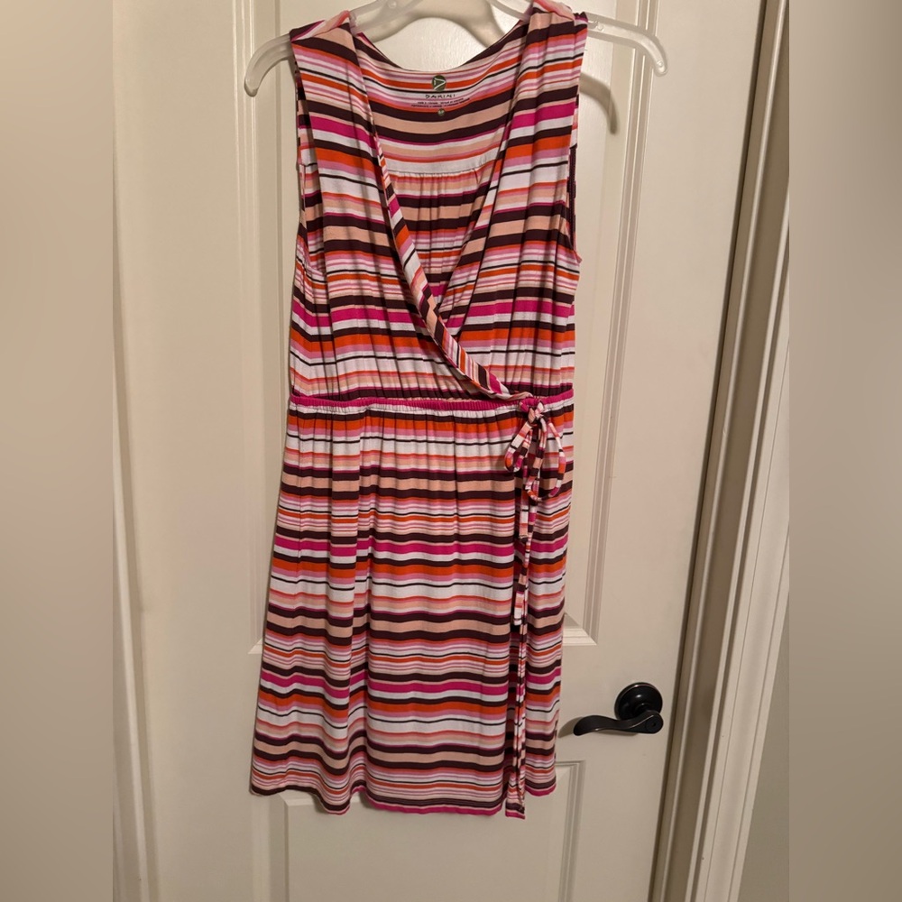 Dakini, striped casual dress. Elastic waist size s